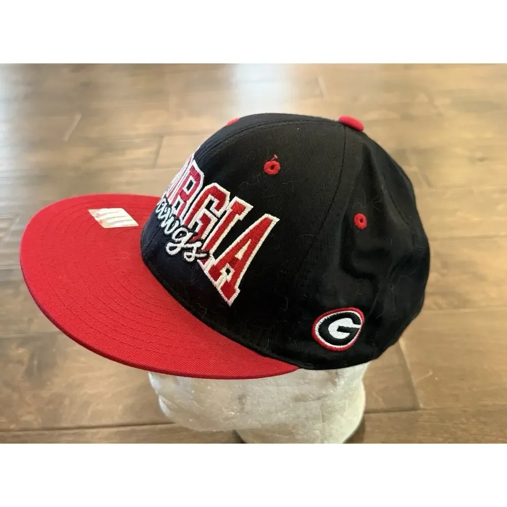 Top Of The World Mens Black Red Georgia Dawgs Bulldogs Adjustable SnapBack Hat